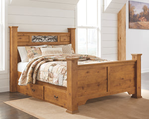 Bittersweet Signature Design by Ashley Queen Poster Bed with 2 Storage Drawers