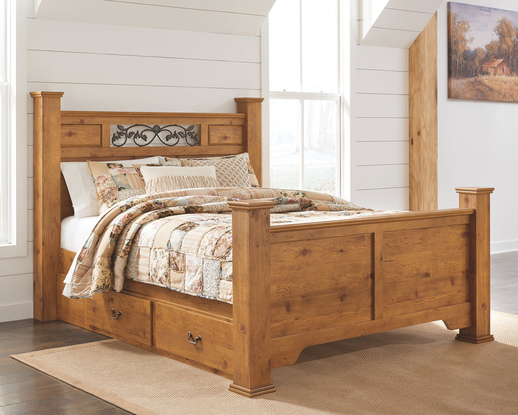 Bittersweet Signature Design by Ashley Queen Poster Bed with 2 Storage Drawers