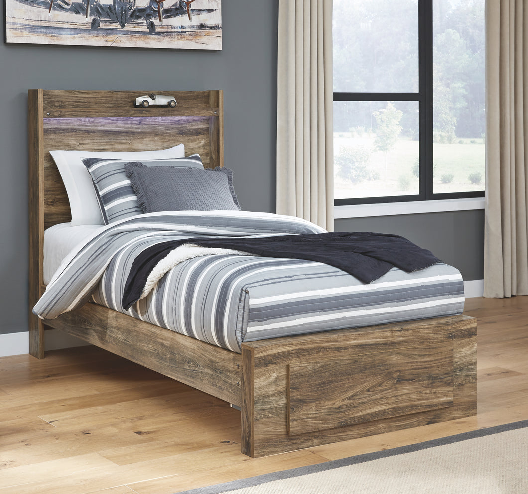 Rusthaven Signature Design by Ashley Twin Panel Bed with 1 Storage Drawer