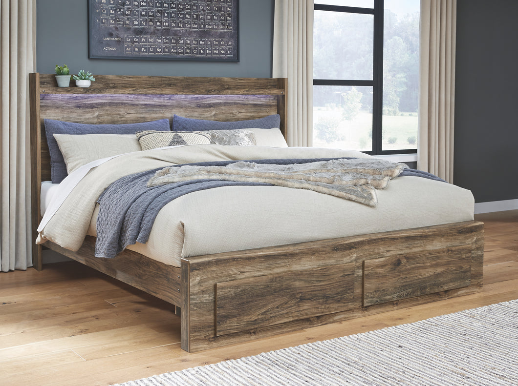 Rusthaven Signature Design by Ashley King Panel Bed with 2 Storage Drawers