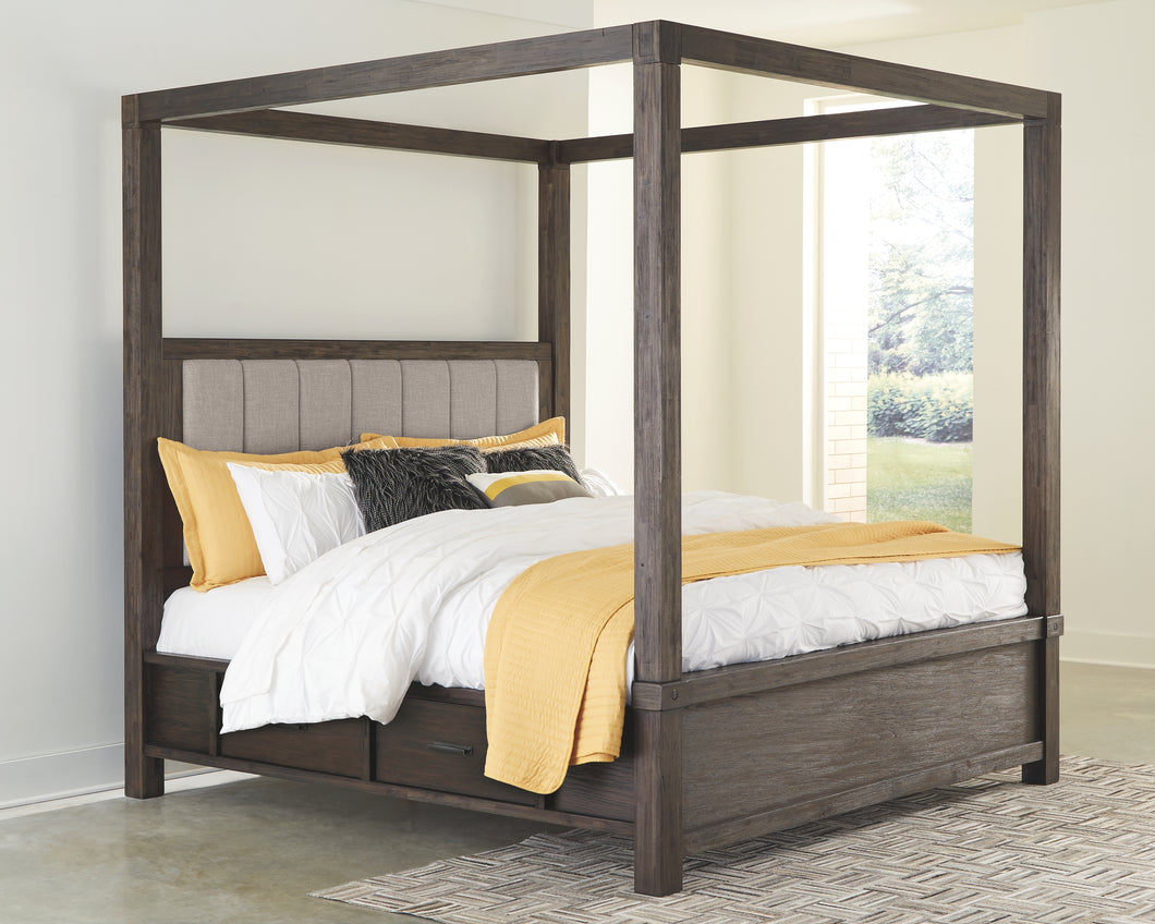 Dellbeck Millennium by Ashley King Canopy Bed with 4 Storage Drawers