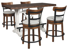 Load image into Gallery viewer, Valebeck Signature Design Counter Height 5-Piece Dining Room Set
